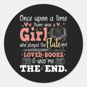 Flute Player Book Flutist Marching Band Musiker Runder Aufkleber