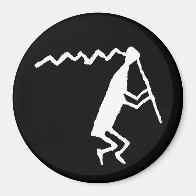 Flute Player Petroglyph Magnet (Vorne)