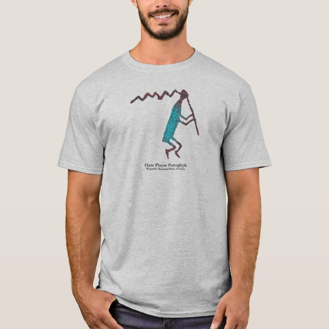 Flute Player Petroglyph T-Shirt (Vorderseite)