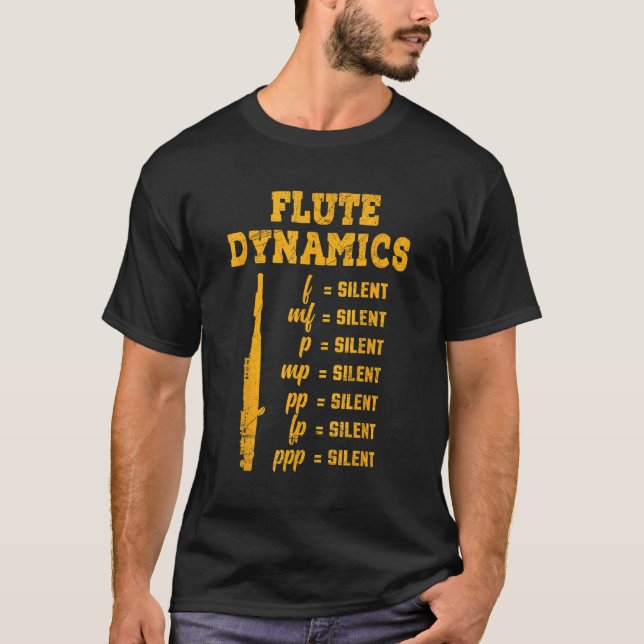 Flute Player Woodwind Instrument Musical Flutist M T-Shirt (Vorderseite)
