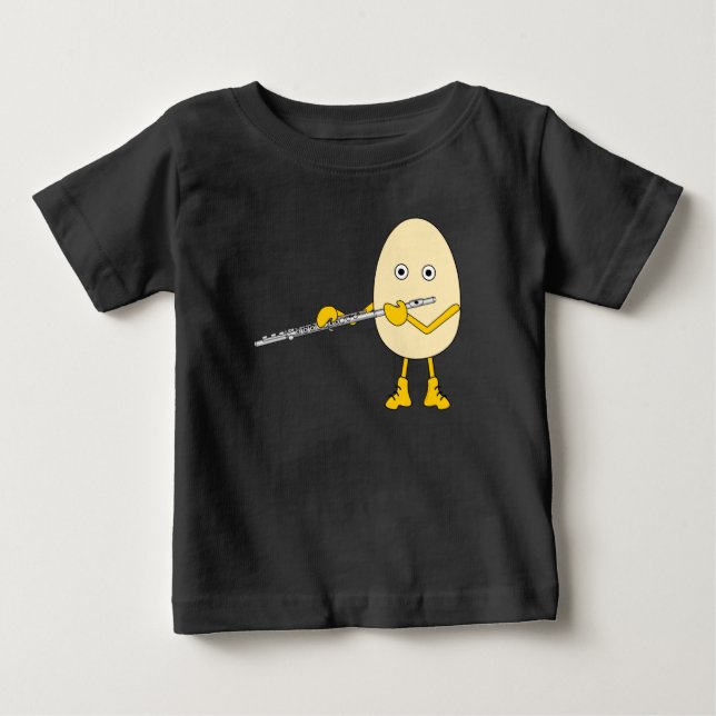 Flute Playing Egghead Baby T-shirt (Vorderseite)