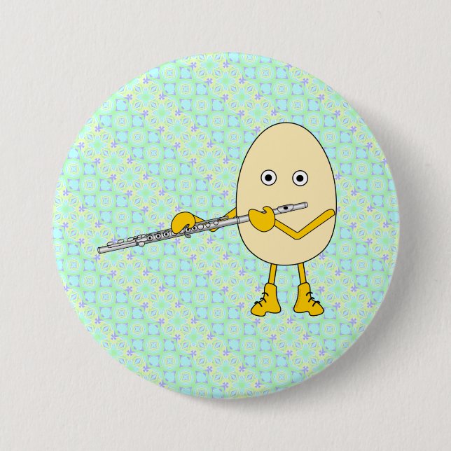 Flute Playing Egghead Button (Vorderseite)