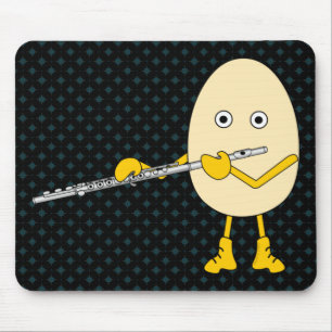 Flute Playing Egghead Mousepad