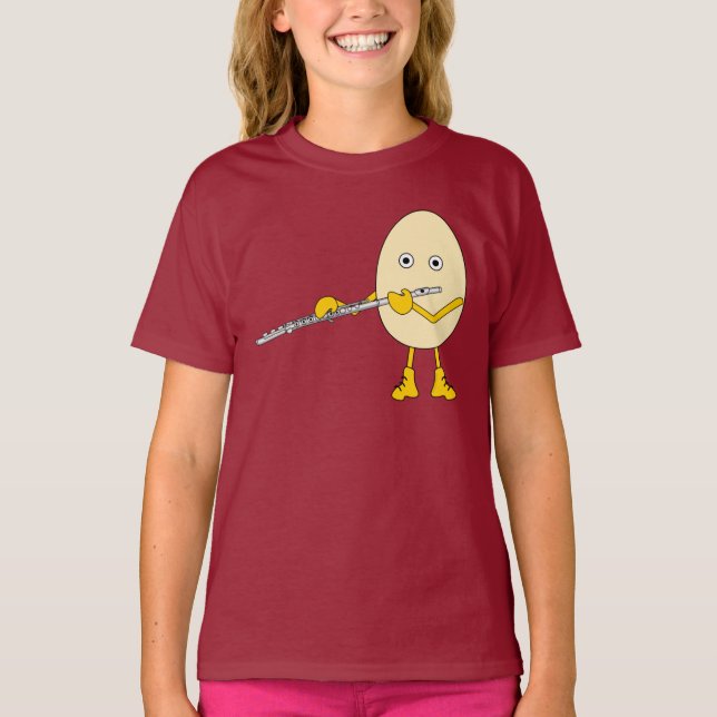 Flute Playing Egghead T-Shirt (Vorderseite)