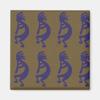 Flute Playing Kokopelli Abbildung: Blau auf Grün