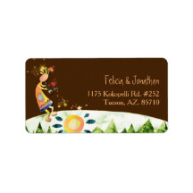 Flute Playing Kokopelli Rustic Wedding Address