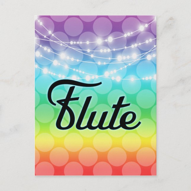 Flute Rainbow LGBT Gay Lights Music Postkarte (Vorderseite)
