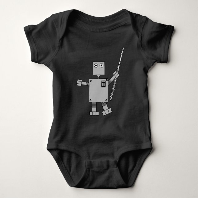 Flute Robot Baby Strampler (Vorderseite)