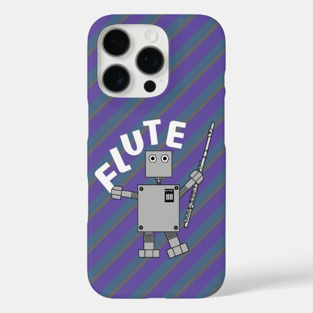Flute Robot Text Case-Mate iPhone Hülle (Rückseite)