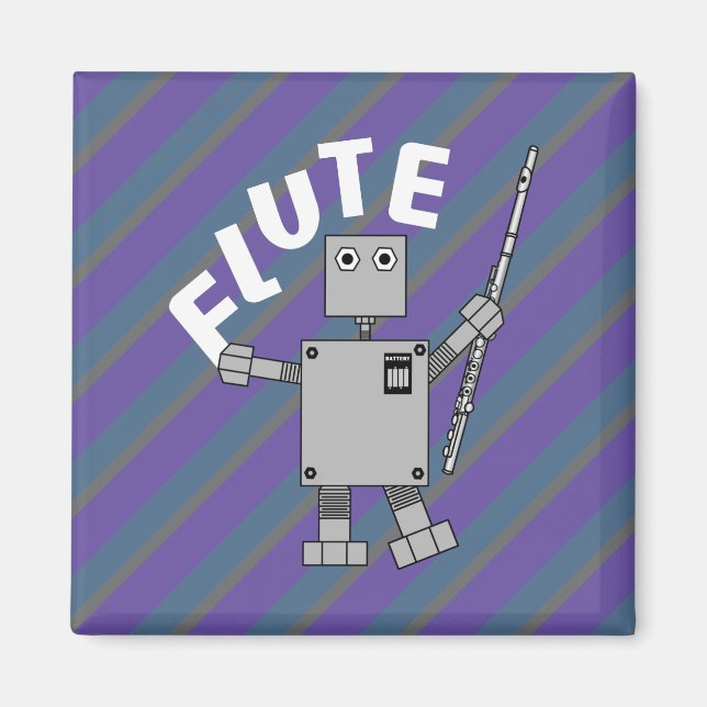 Flute Robot Text Magnet (Vorne)