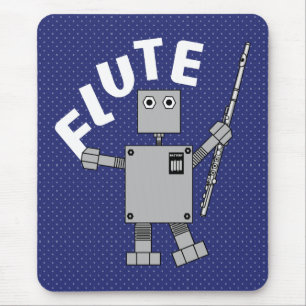 Flute Robot Text Mousepad