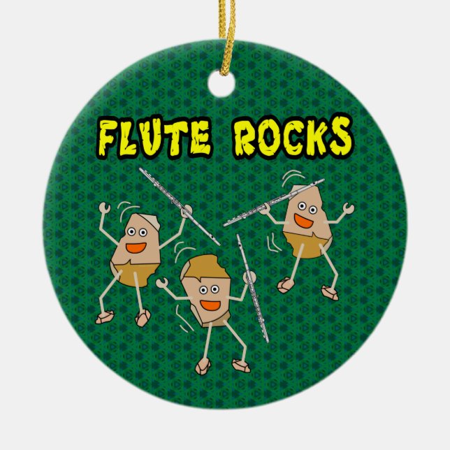Flute Rocks Keramik Ornament (Vorne)