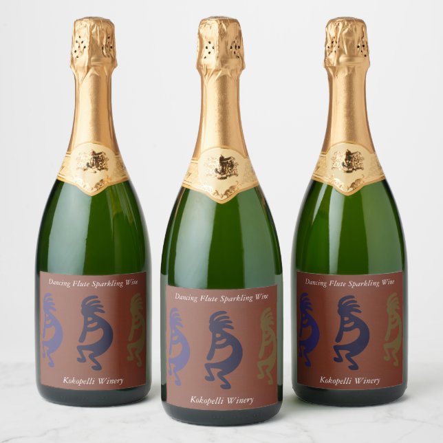 Flute spielen Kokopelli Figuren auf Rostroter Cham (Flaschen)