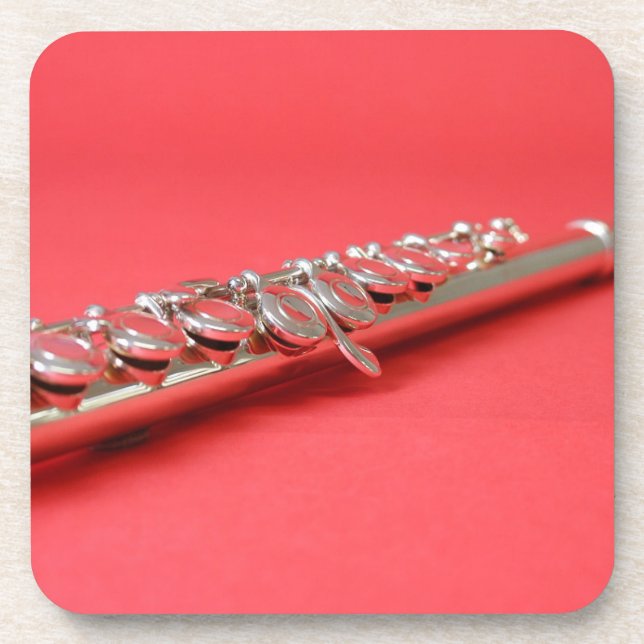 Flute student pink woodwind music getränkeuntersetzer (Vorderseite)