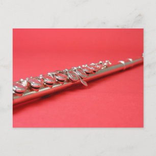 Flute student pink woodwind music postkarte