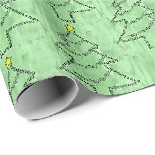Flute Text Weihnachtsbaum Geschenkpapier