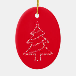Flute Text Weihnachtsbaum Keramik Ornament