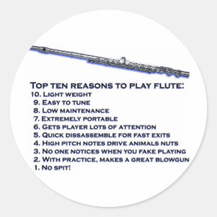 Flute Top 10 Runder Aufkleber