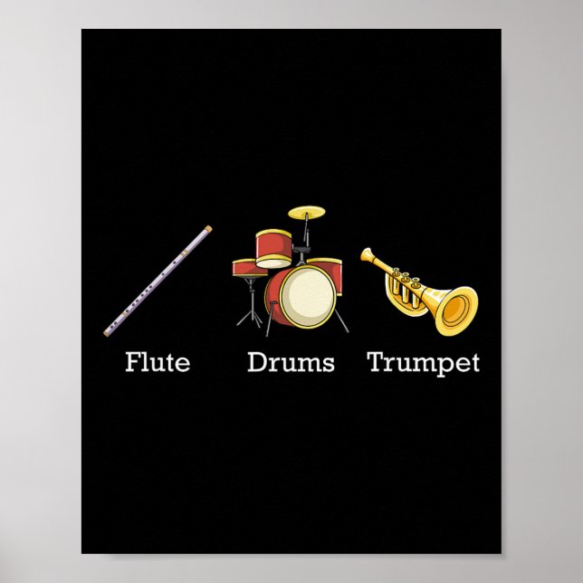 Flute Trompet Band Instrumente Subtile Anti T Poster (Vorne)