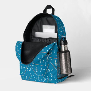 Flute White Musiknoten Bedruckter Rucksack