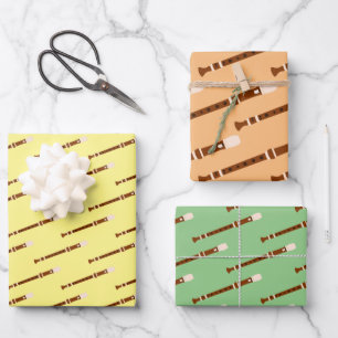 Flute Woodwind Musikalisches Design Geschenkpapier Set