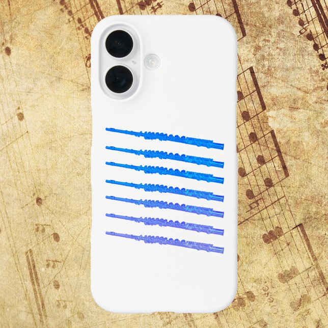 Flutes Blue Ombre Case-Mate iPhone Hülle (A fun pattern of flutes done in a blue ombre on a phone case.)