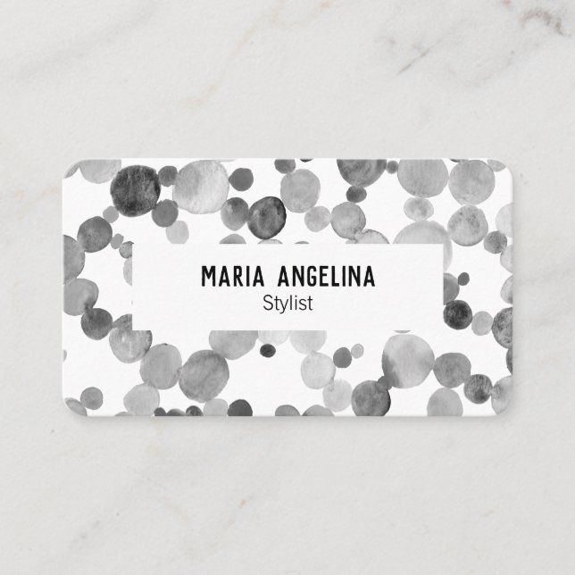 Flutfarbenblasen-Flecken und Minimalistische Punkt Visitenkarte (Vorderseite)