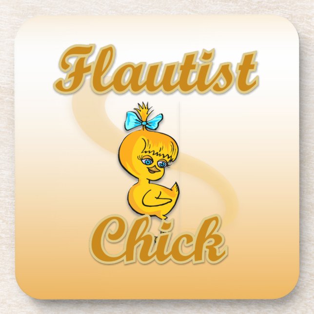 Flutist Chick Getränkeuntersetzer (Vorderseite)
