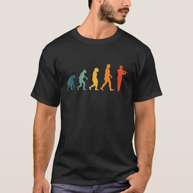 Flutist Evolution Flute Vintag T-Shirt (Vorderseite)