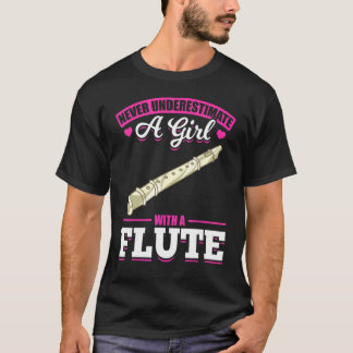 Flutist Girls Flute Player Women Music Marching Ba T-Shirt