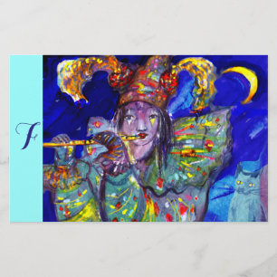 FLUTIST im BLAUEN/venezianischen Briefpapier