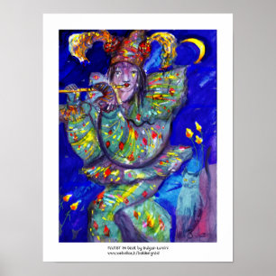 FLUTIST IN BLAU / Venezianische Karnevalsnacht Poster