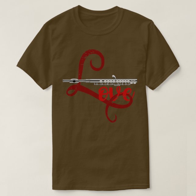 Flutist Liebe Flute T-Shirt (Design vorne)