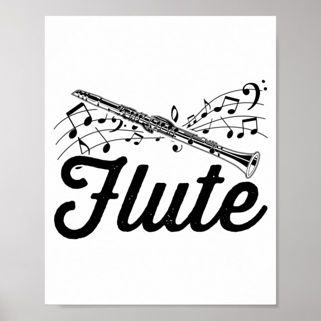 Flutist Musician | Flute Orchestra Geschenkidee Poster (Vorne)