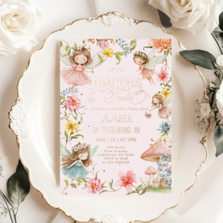 Flutter and Twirl Fairy Any Age Princess Birthday Folieneinladung