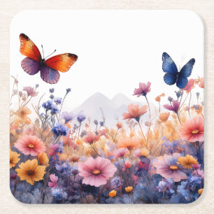 "Flutter & Bloom“ Papier-Untersetzer Rechteckiger Pappuntersetzer