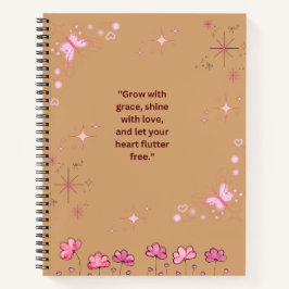 "Flutter & Blüh: Ein Journal für Positivität Notizbuch