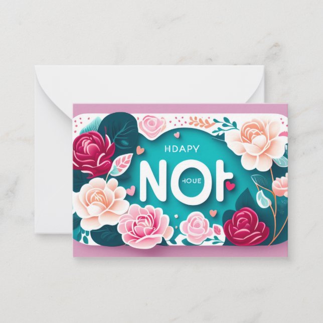 Flutter & Grace: Elegante Butterfly-T - Shirt-Desi Mitteilungskarte (Vorderseite)