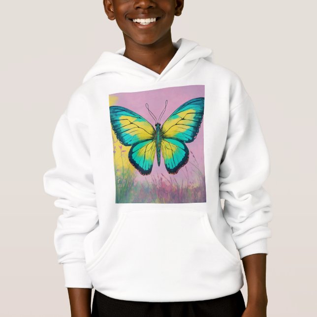 "Flutter in Style" oder "Flügel der Eleganz" Hoodie (Vorderseite)