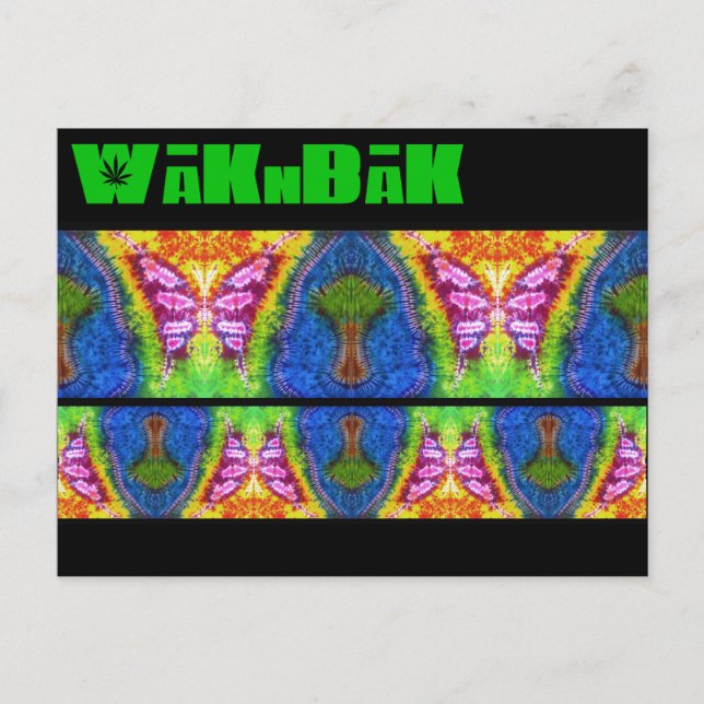 "Flutter Mural": eingefärbte Postkarte (Vorderseite)