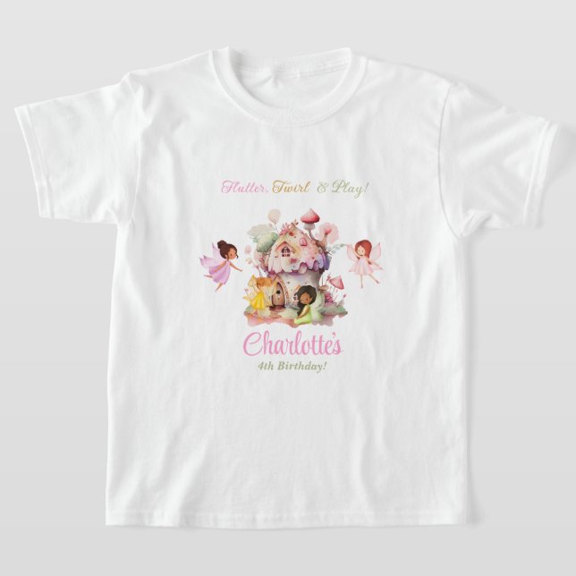 Flutter und Twirl Fairy Birthday Party Shirt (Ablage )