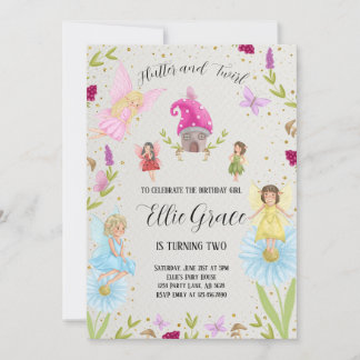 Flutter und Twirl Fairy Einladung