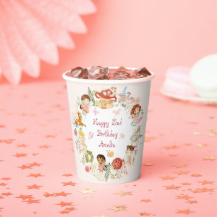Flutter und Twirl Fairy Garden Geburtstag Pappbecher
