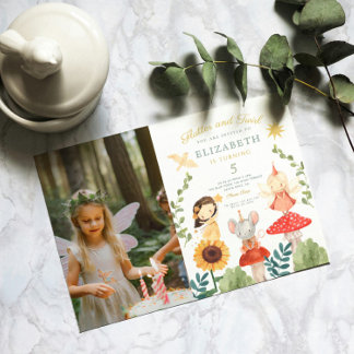 Flutter und wirbelndes Foto Verzauberte Fee Geburt Einladung