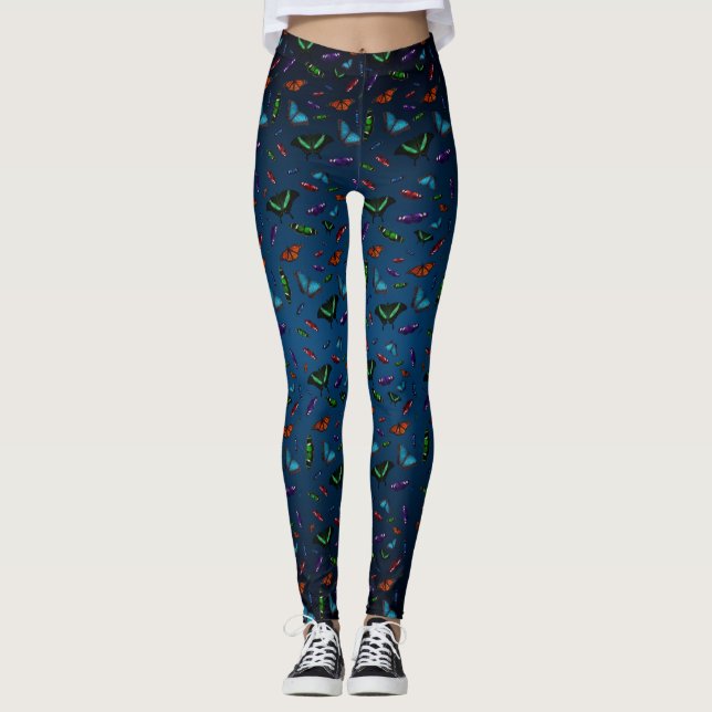 Flutterbies-Leggings (Dunkelblauer Mix) Leggings (Vorderseite)
