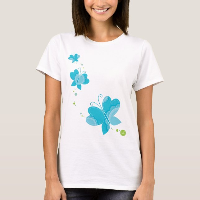 FLUTTERBY BUTTERFLIES :: Reihe von drei 2 T-Shirt (Vorderseite)