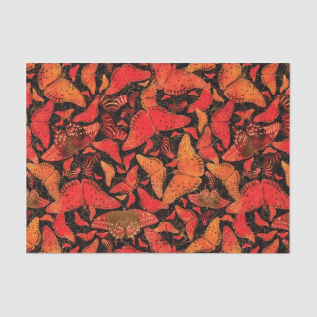 Flutterby Fall-Schmetterlinge auf Schwarzem Seidenpapier (Vorderseite)