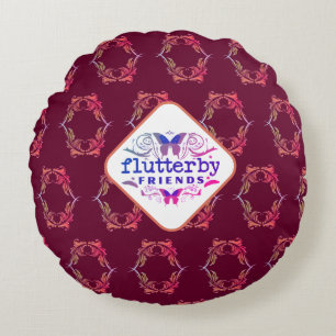Flutterby Friends Rundes Kissen