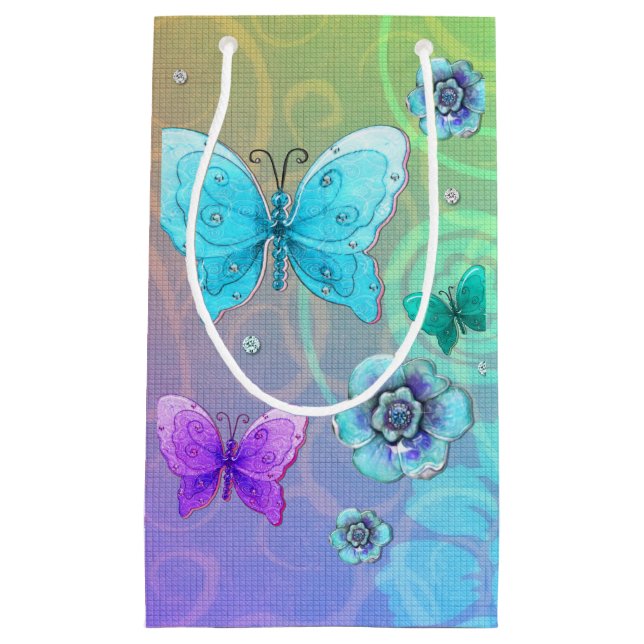 Flutterby Graffiti Jeweled Kleine Geschenktüte (Vorderseite)