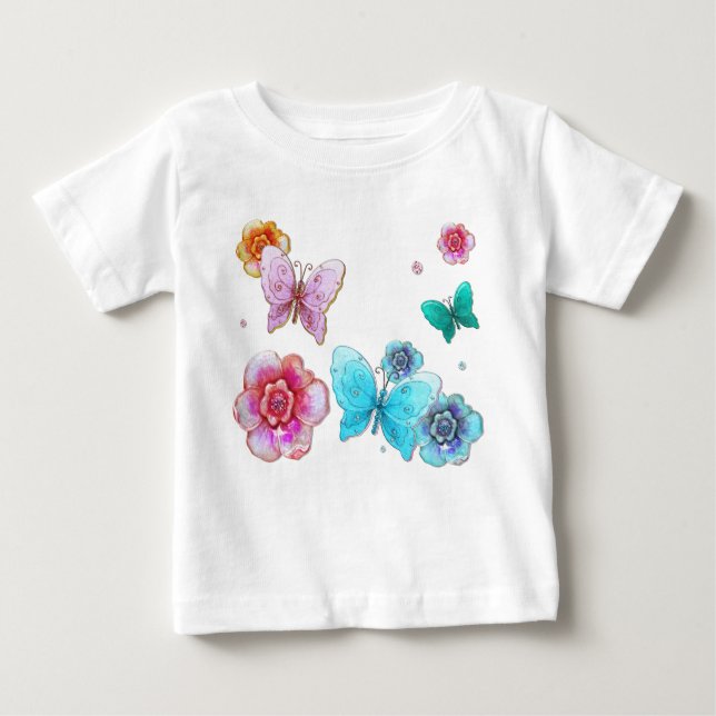Flutterby Graffiti Juwelen für BABY Baby T-shirt (Vorderseite)